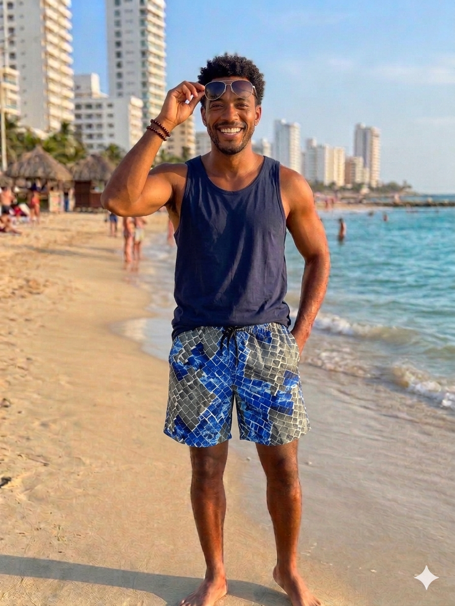 Pantaloneta Playera Cuadros